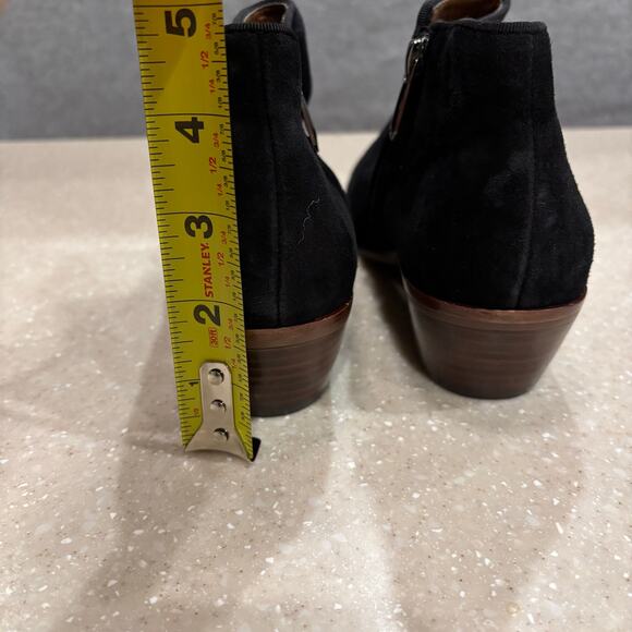 Sam Edelman Women Size 6 Black Suede Side Zip Casual Preppy Ankle Bootie Boots - Picture 9 of 9